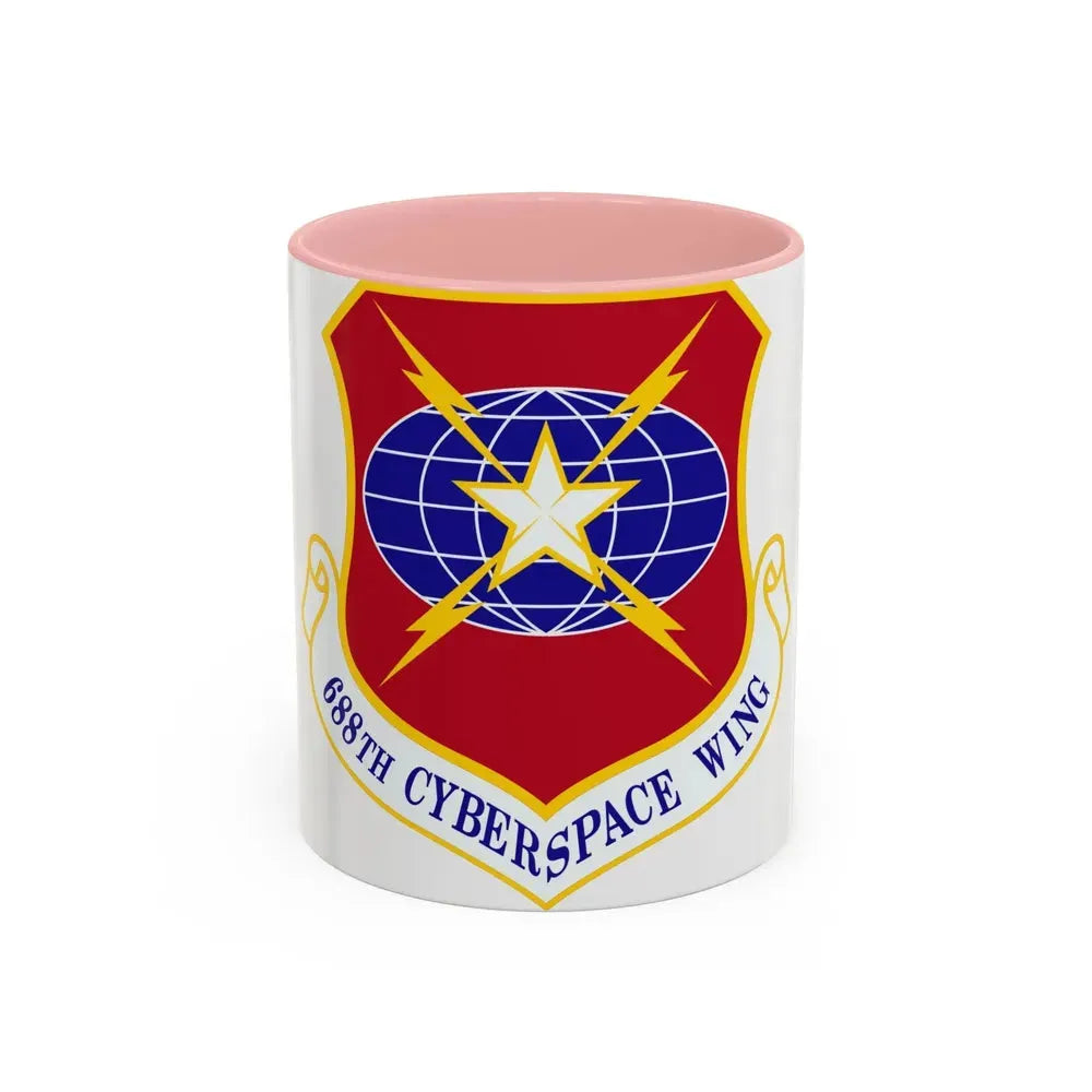 688 Cyberspace Wing ACC (U.S. Air Force) Accent Coffee Mug 11oz Pink - Go Mug Yourself