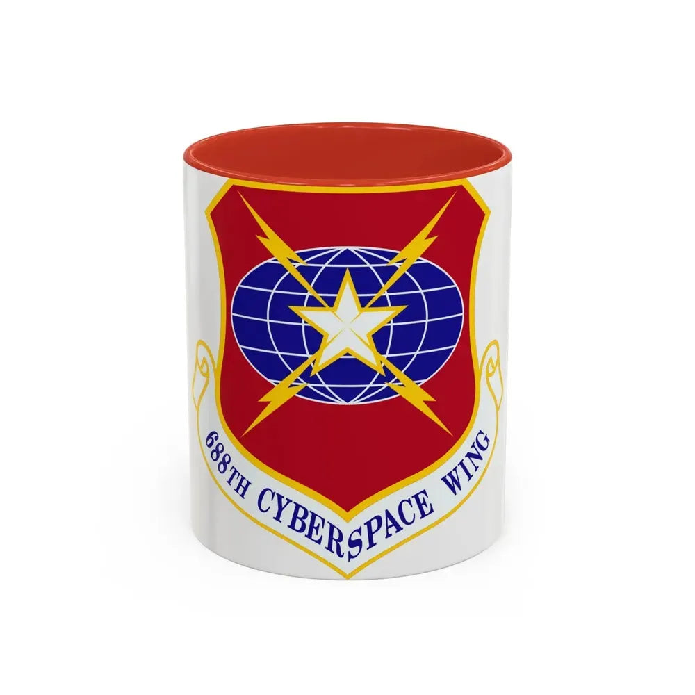 688 Cyberspace Wing ACC (U.S. Air Force) Accent Coffee Mug 11oz Red - Go Mug Yourself