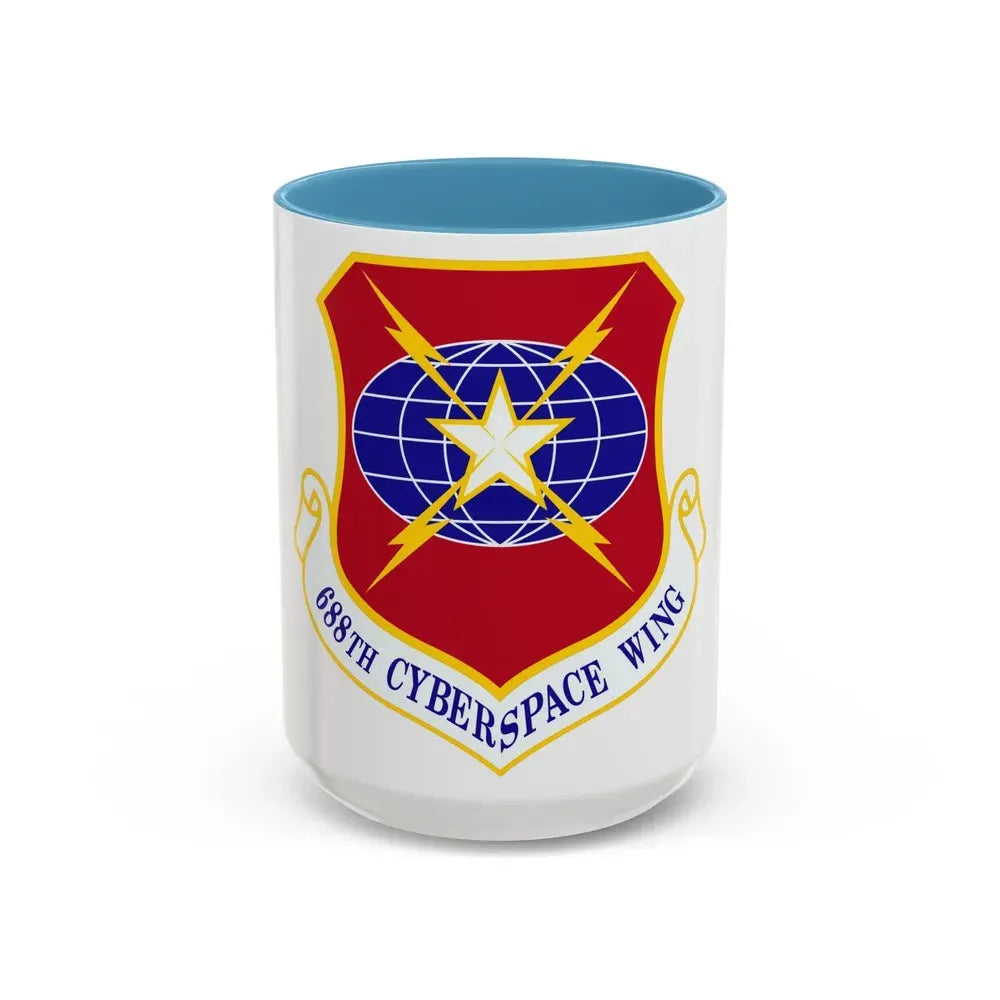 688 Cyberspace Wing ACC (U.S. Air Force) Accent Coffee Mug 15oz Light Blue - Go Mug Yourself