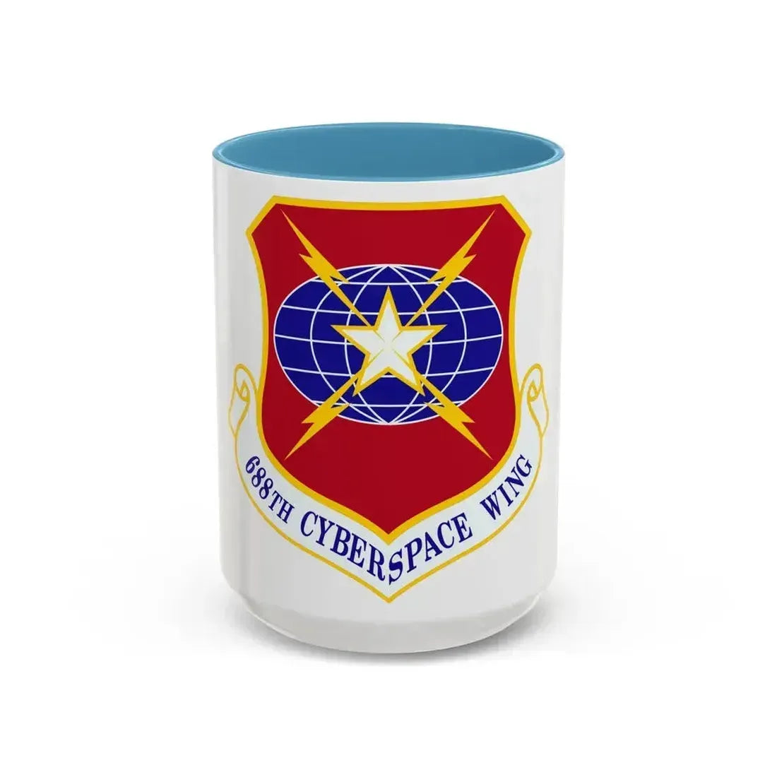 688 Cyberspace Wing ACC (U.S. Air Force) Accent Coffee Mug 15oz Light Blue - Go Mug Yourself