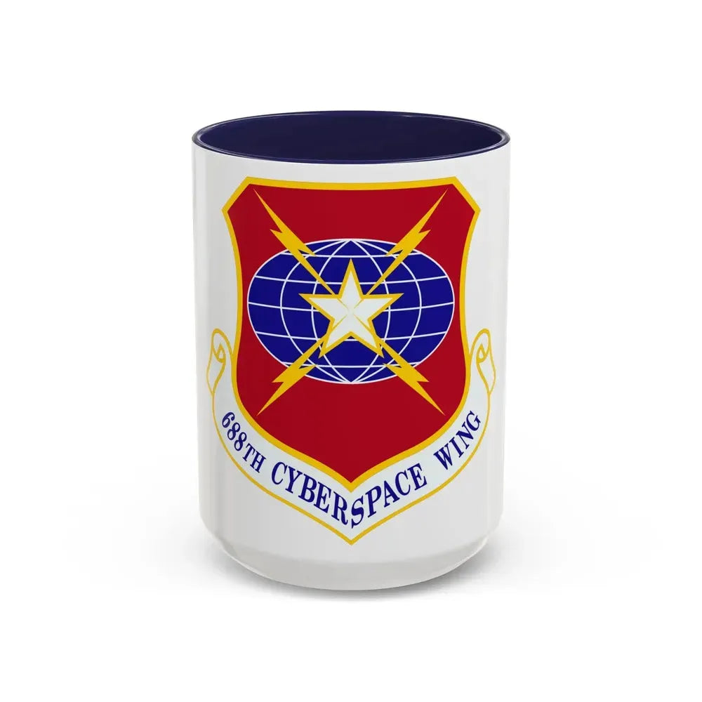 688 Cyberspace Wing ACC (U.S. Air Force) Accent Coffee Mug 15oz Navy - Go Mug Yourself