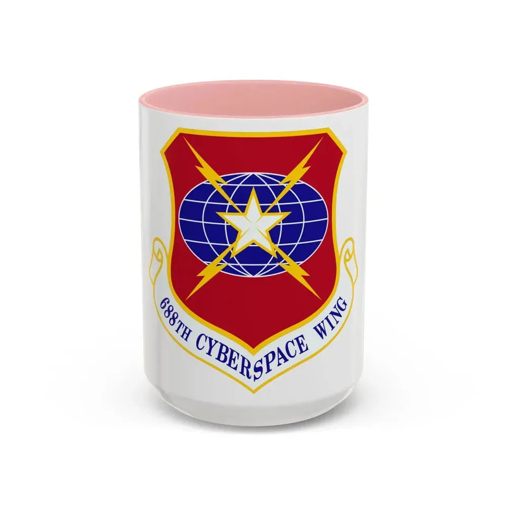 688 Cyberspace Wing ACC (U.S. Air Force) Accent Coffee Mug 15oz Pink - Go Mug Yourself
