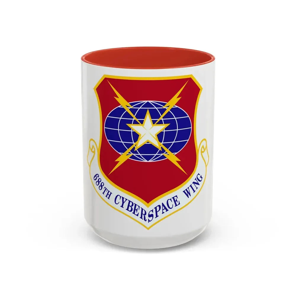 688 Cyberspace Wing ACC (U.S. Air Force) Accent Coffee Mug 15oz Red - Go Mug Yourself
