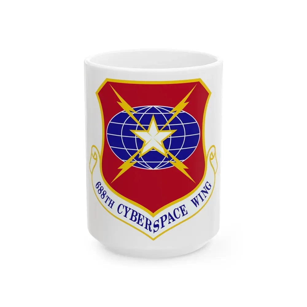 688 Cyberspace Wing ACC (U.S. Air Force) White Coffee Mug 15oz - Go Mug Yourself