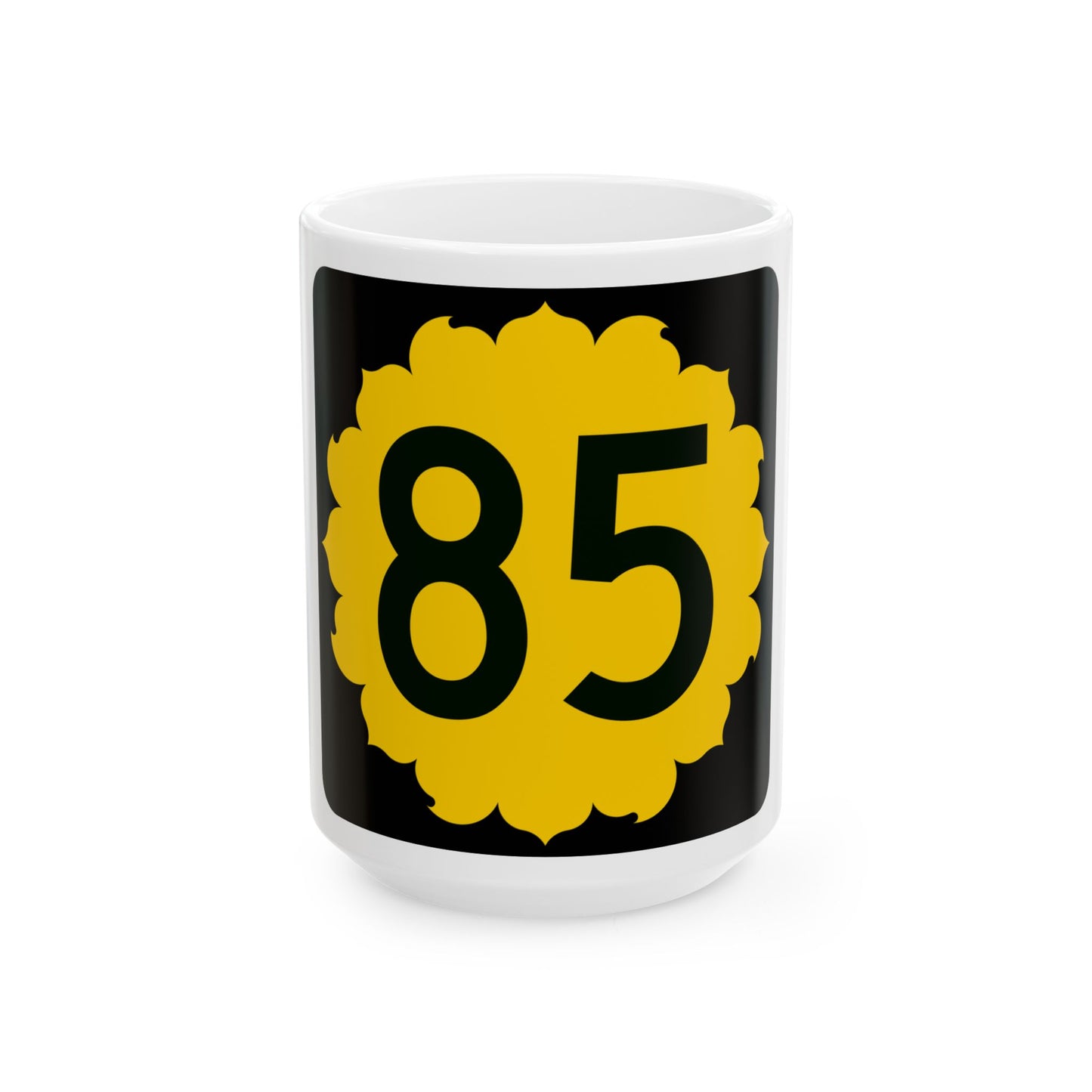 K-85 (Kansas) (Road Sign) White Coffee Mug