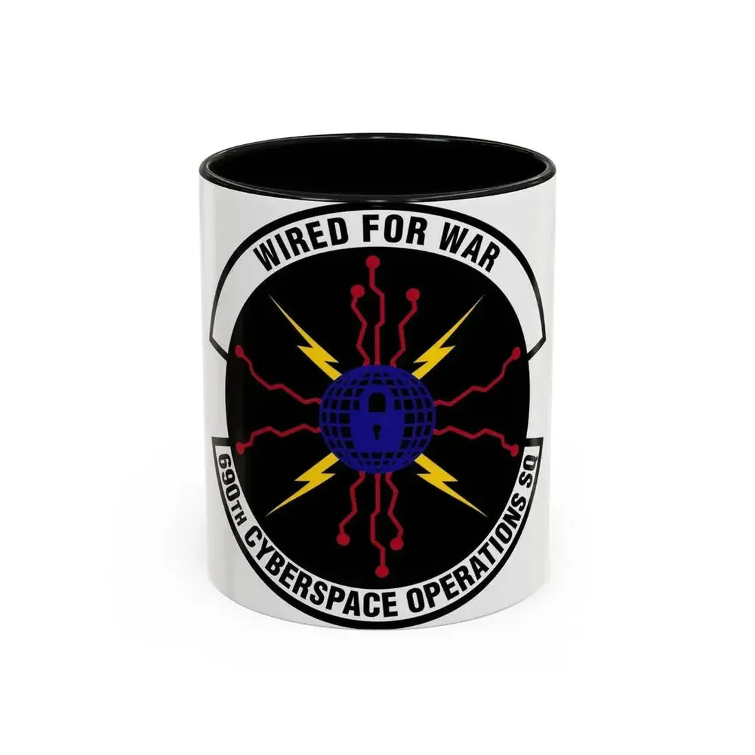 690 Cyberspace Operations Squadron AFSPC (U.S. Air Force) Accent Coffee Mug 11oz Black - Go Mug Yourself