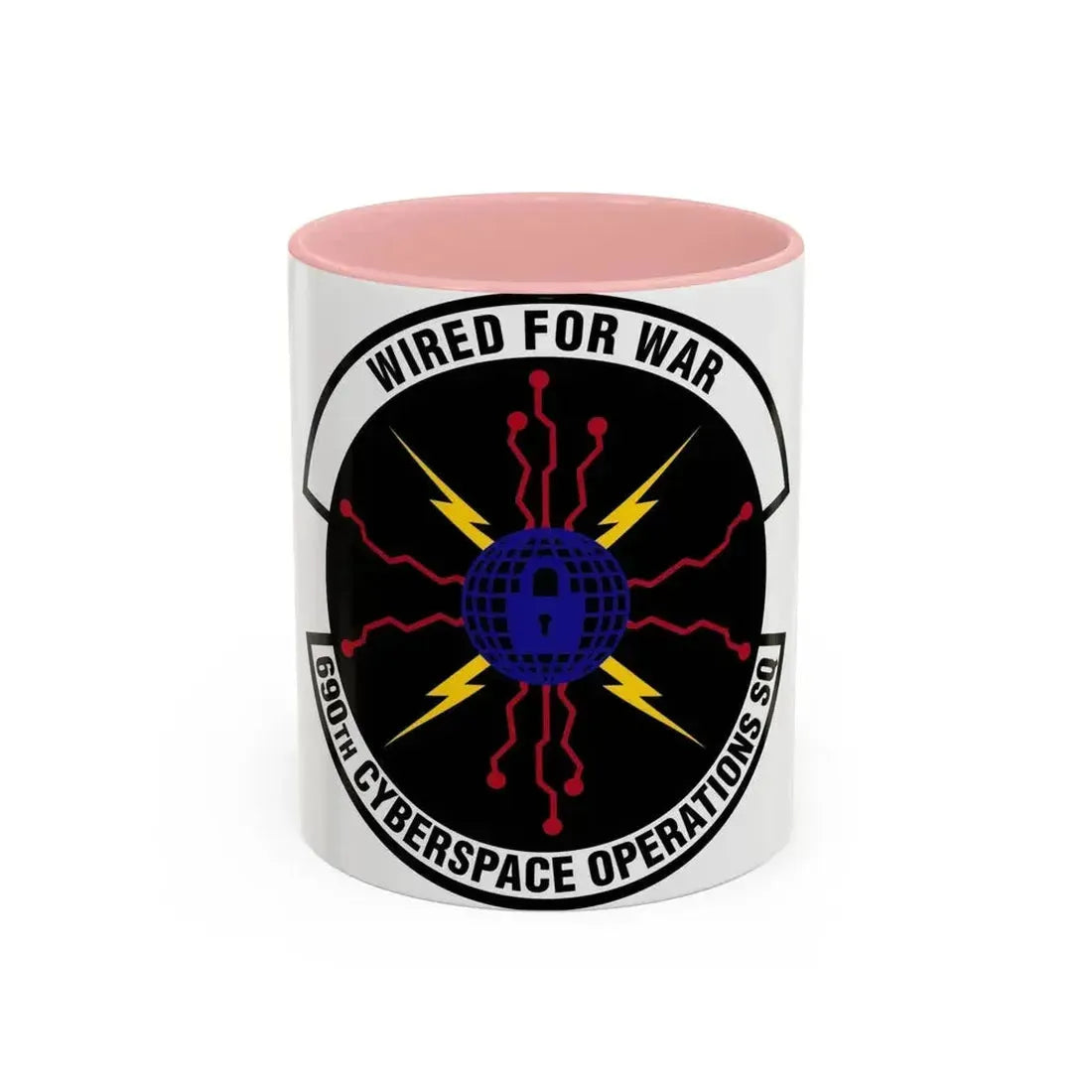 690 Cyberspace Operations Squadron AFSPC (U.S. Air Force) Accent Coffee Mug 11oz Pink - Go Mug Yourself