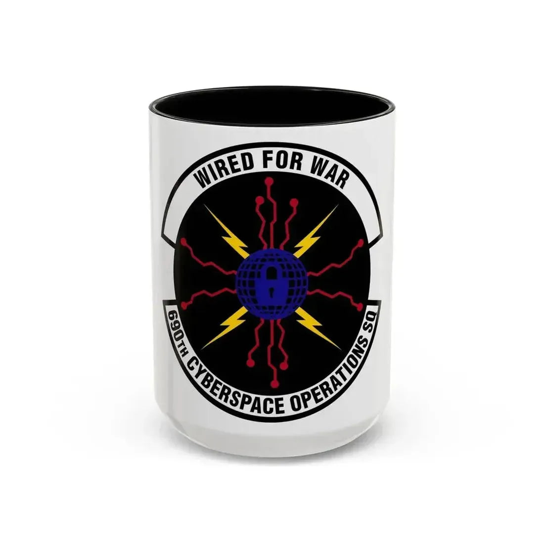690 Cyberspace Operations Squadron AFSPC (U.S. Air Force) Accent Coffee Mug 15oz Black - Go Mug Yourself