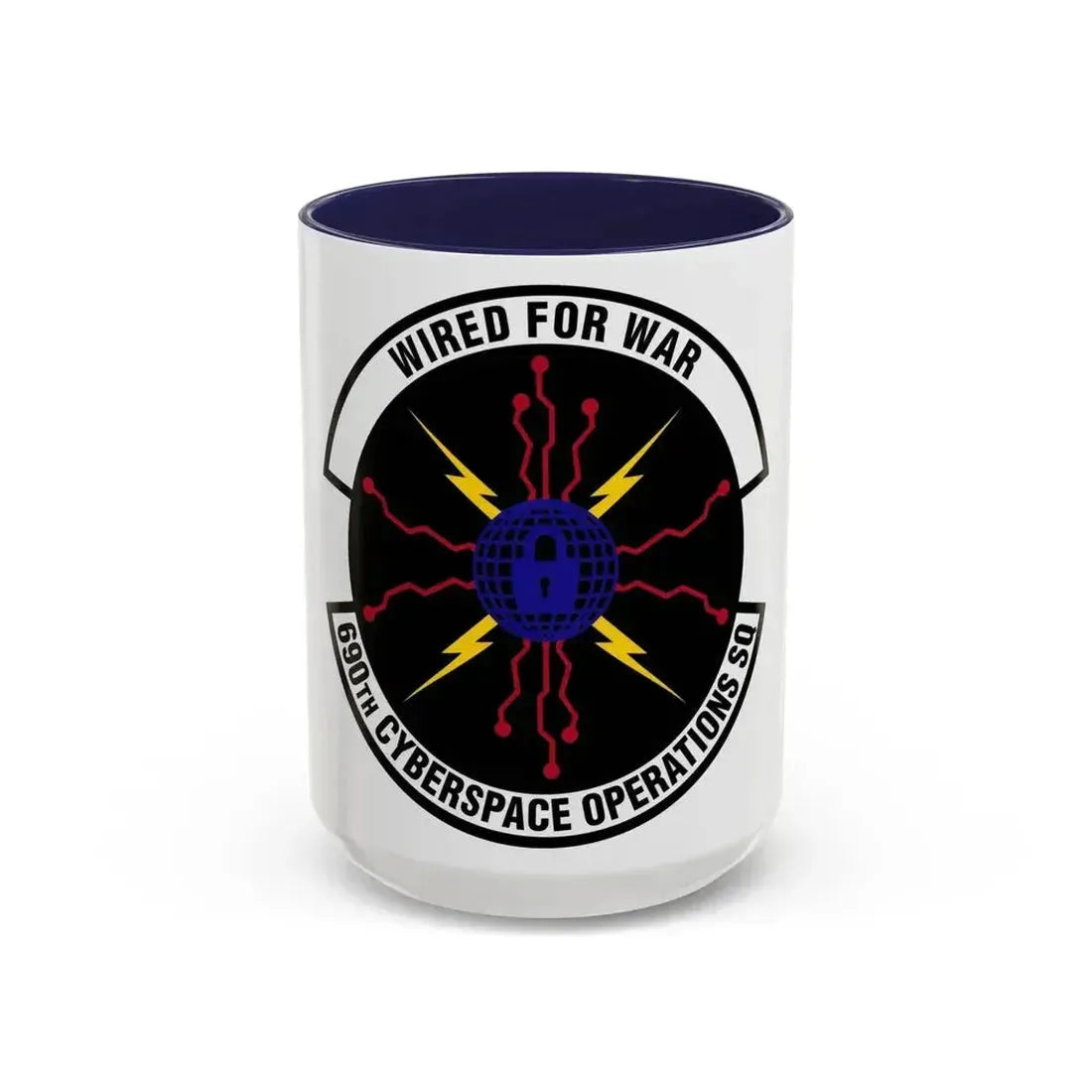 690 Cyberspace Operations Squadron AFSPC (U.S. Air Force) Accent Coffee Mug 15oz Navy - Go Mug Yourself
