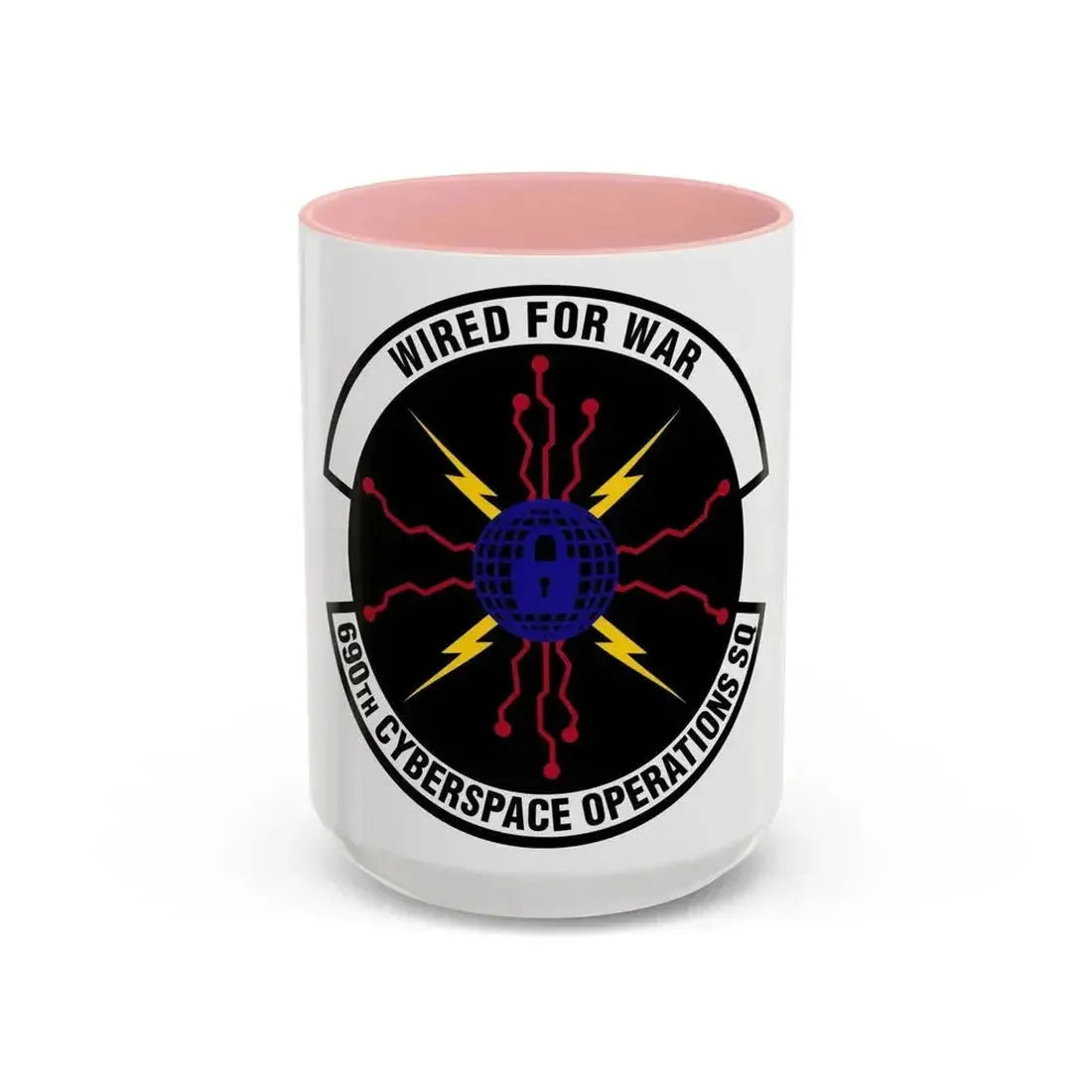 690 Cyberspace Operations Squadron AFSPC (U.S. Air Force) Accent Coffee Mug 15oz Pink - Go Mug Yourself