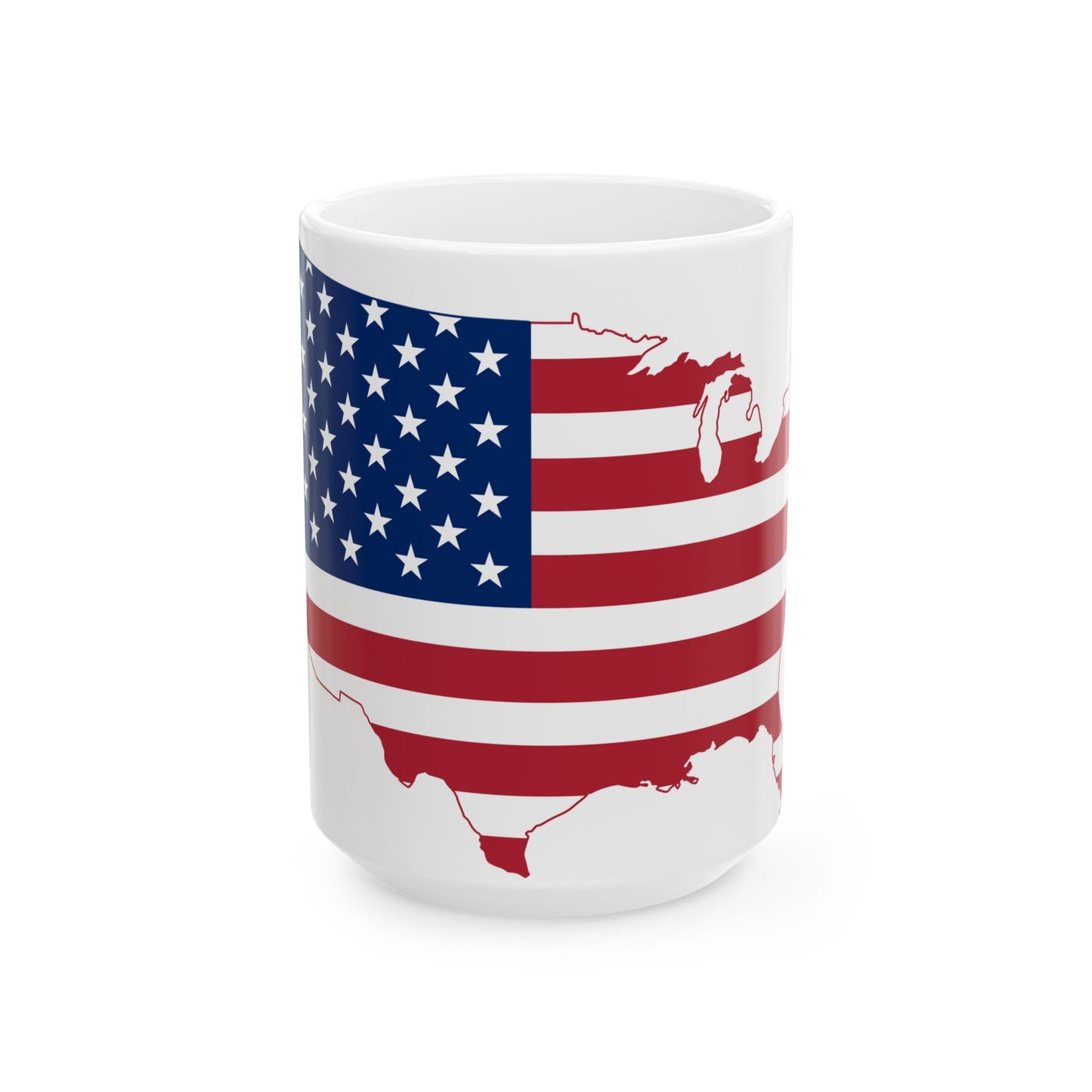 Flag-map of the United States (United States) White Coffee Mug