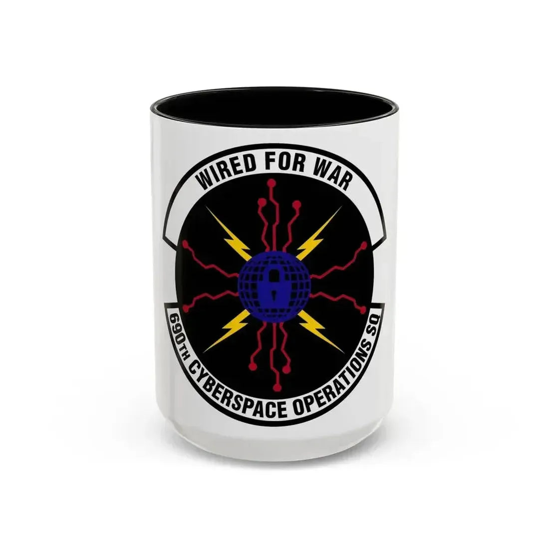690th Cyberspace Operations (U.S. Air Force) Accent Coffee Mug 15oz Black - Go Mug Yourself
