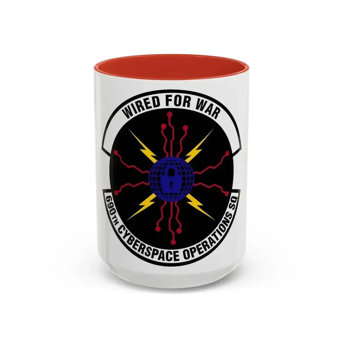 690th Cyberspace Operations (U.S. Air Force) Accent Coffee Mug 15oz Red - Go Mug Yourself