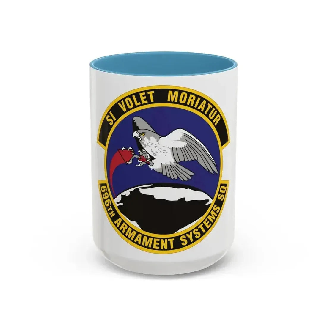 696th Armament Systems Squadron (U.S. Air Force) Accent Coffee Mug 15oz Light Blue - Go Mug Yourself