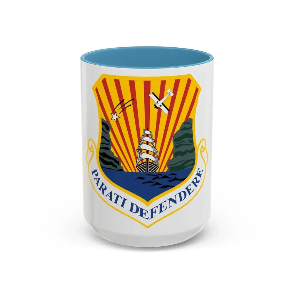 6th Air Mobility Wing (U.S. Air Force) Accent Coffee Mug 15oz Light Blue - Go Mug Yourself