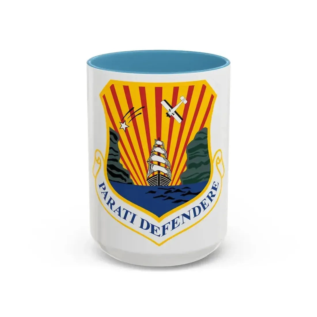 6th Air Mobility Wing (U.S. Air Force) Accent Coffee Mug 15oz Light Blue - Go Mug Yourself