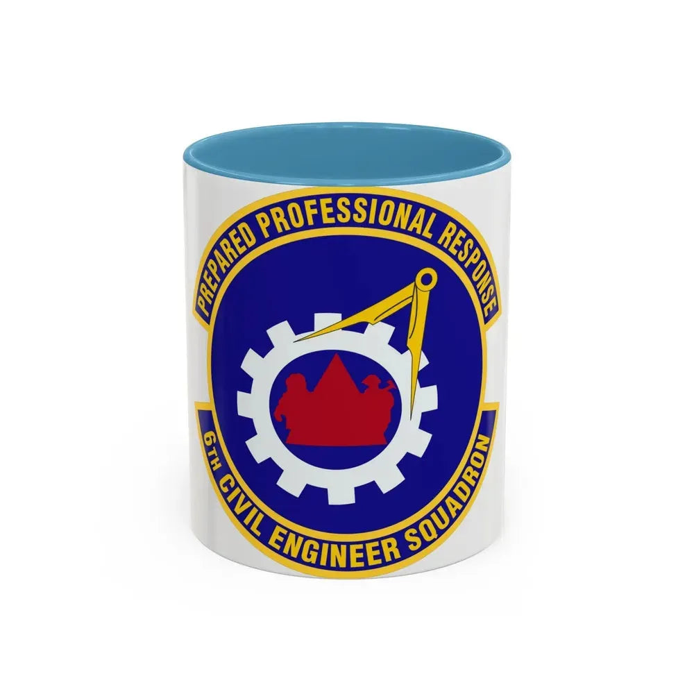 6th Civil Engineer Squadaron (U.S. Air Force) Accent Coffee Mug 11oz Light Blue - Go Mug Yourself