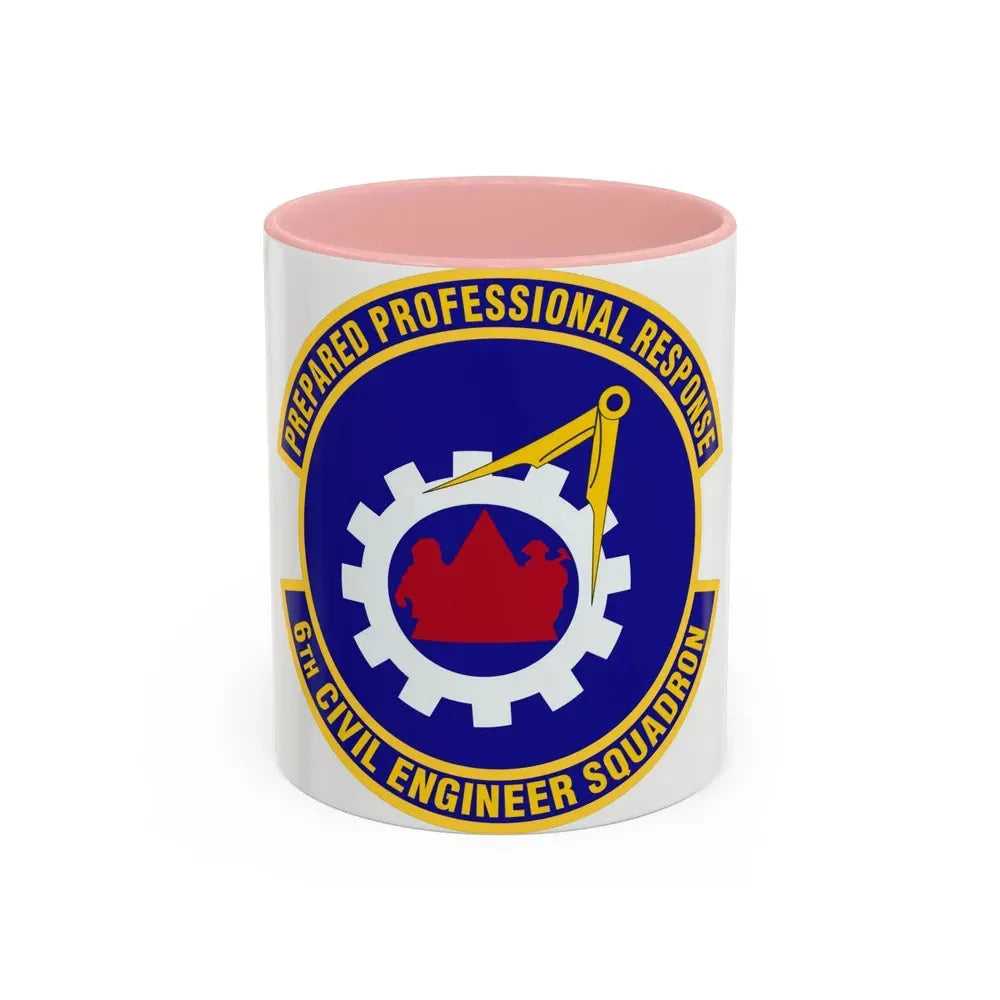 6th Civil Engineer Squadaron (U.S. Air Force) Accent Coffee Mug 11oz Pink - Go Mug Yourself