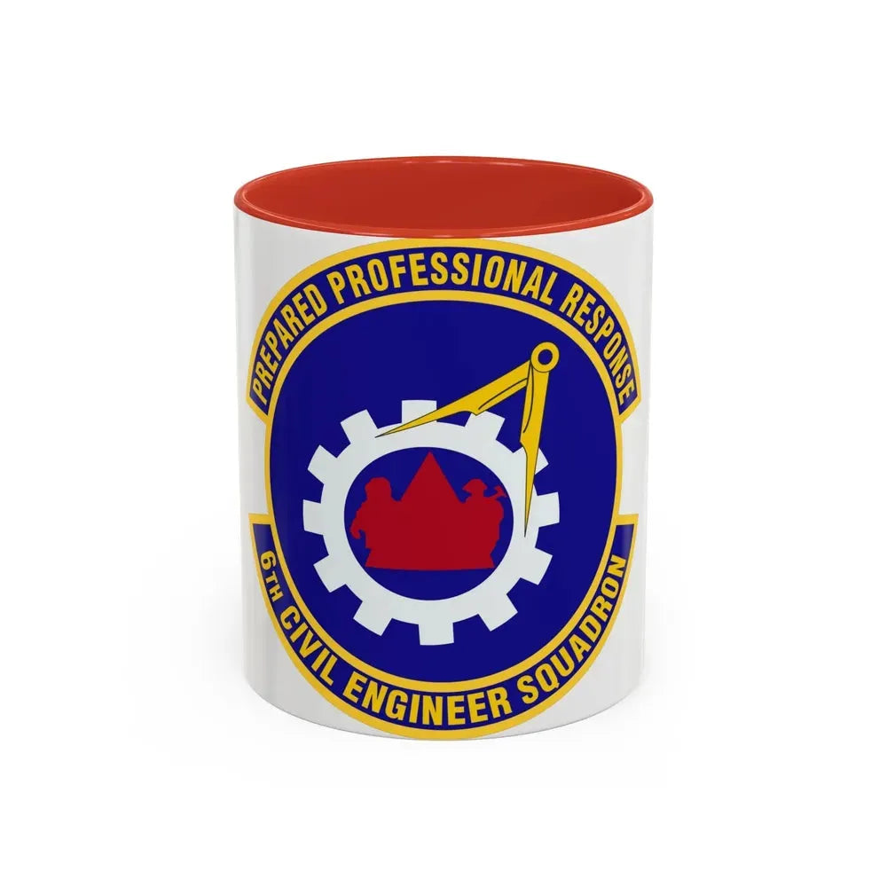 6th Civil Engineer Squadaron (U.S. Air Force) Accent Coffee Mug 11oz Red - Go Mug Yourself