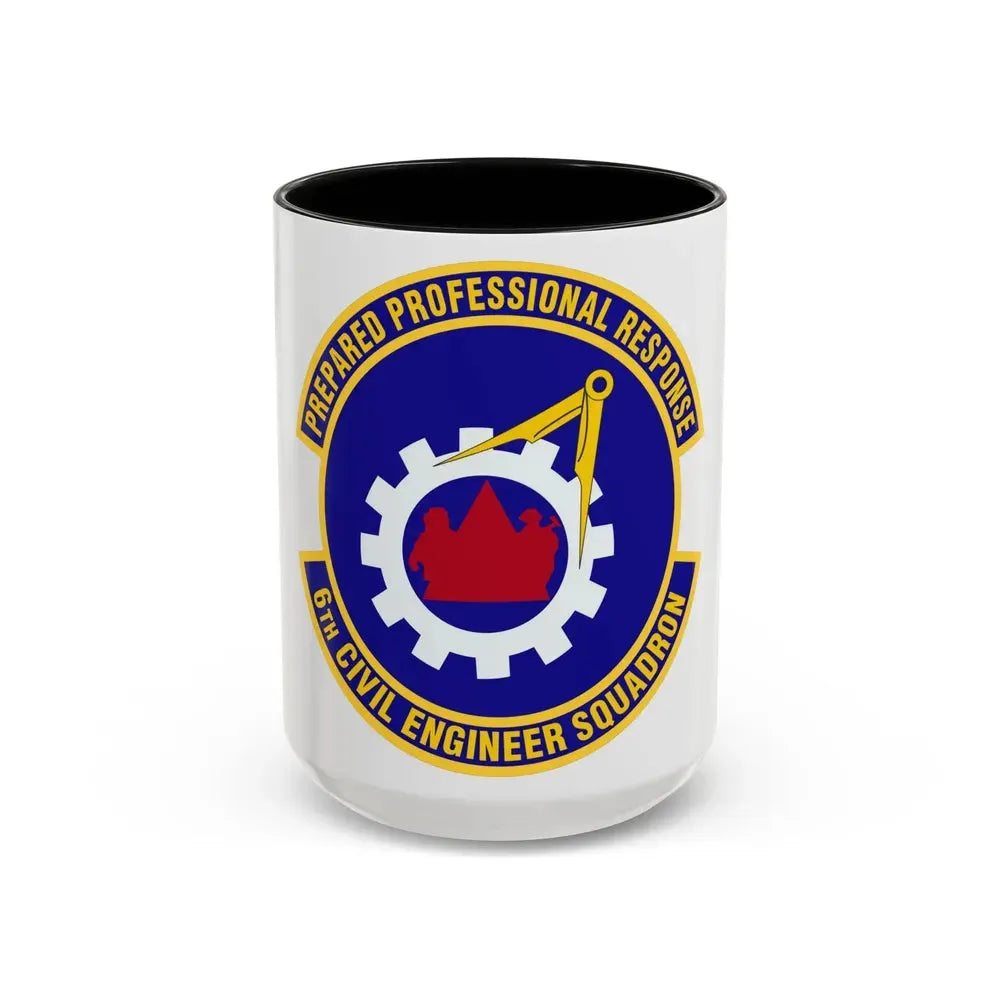 6th Civil Engineer Squadaron (U.S. Air Force) Accent Coffee Mug 15oz Black - Go Mug Yourself