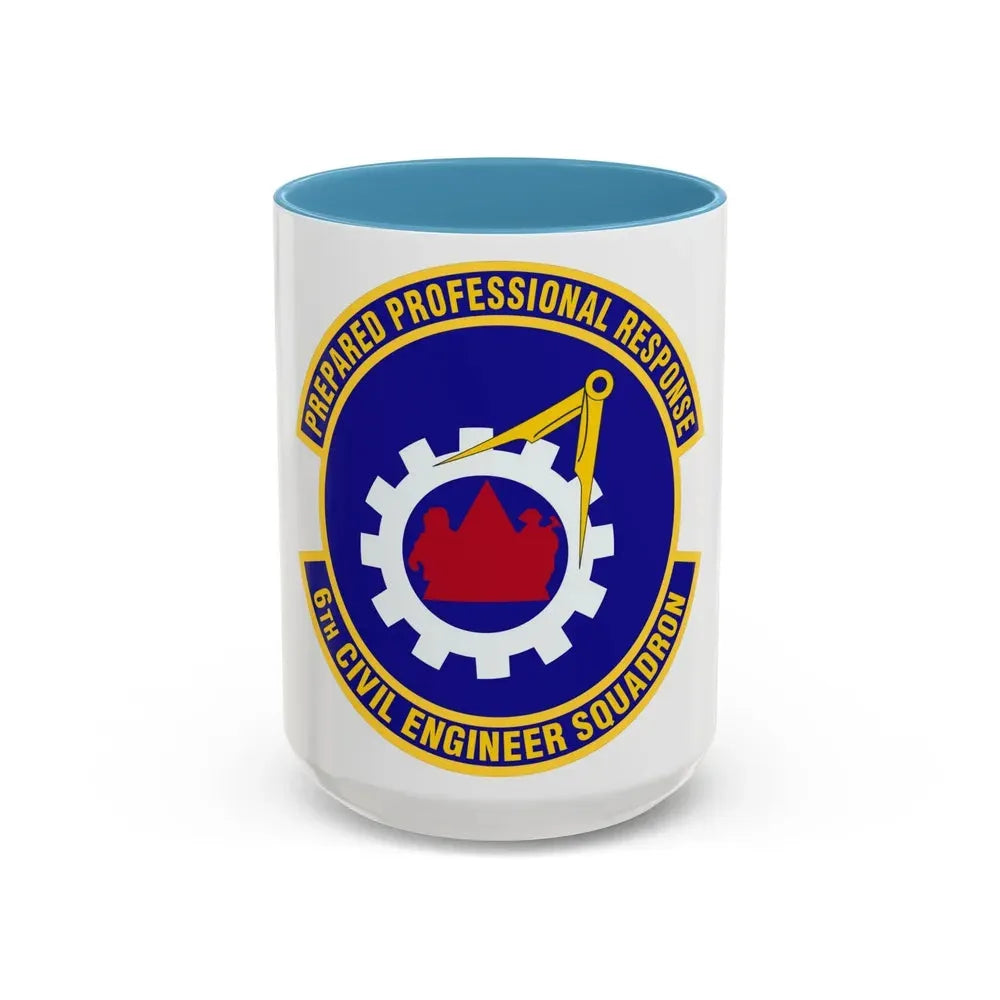 6th Civil Engineer Squadaron (U.S. Air Force) Accent Coffee Mug 15oz Light Blue - Go Mug Yourself