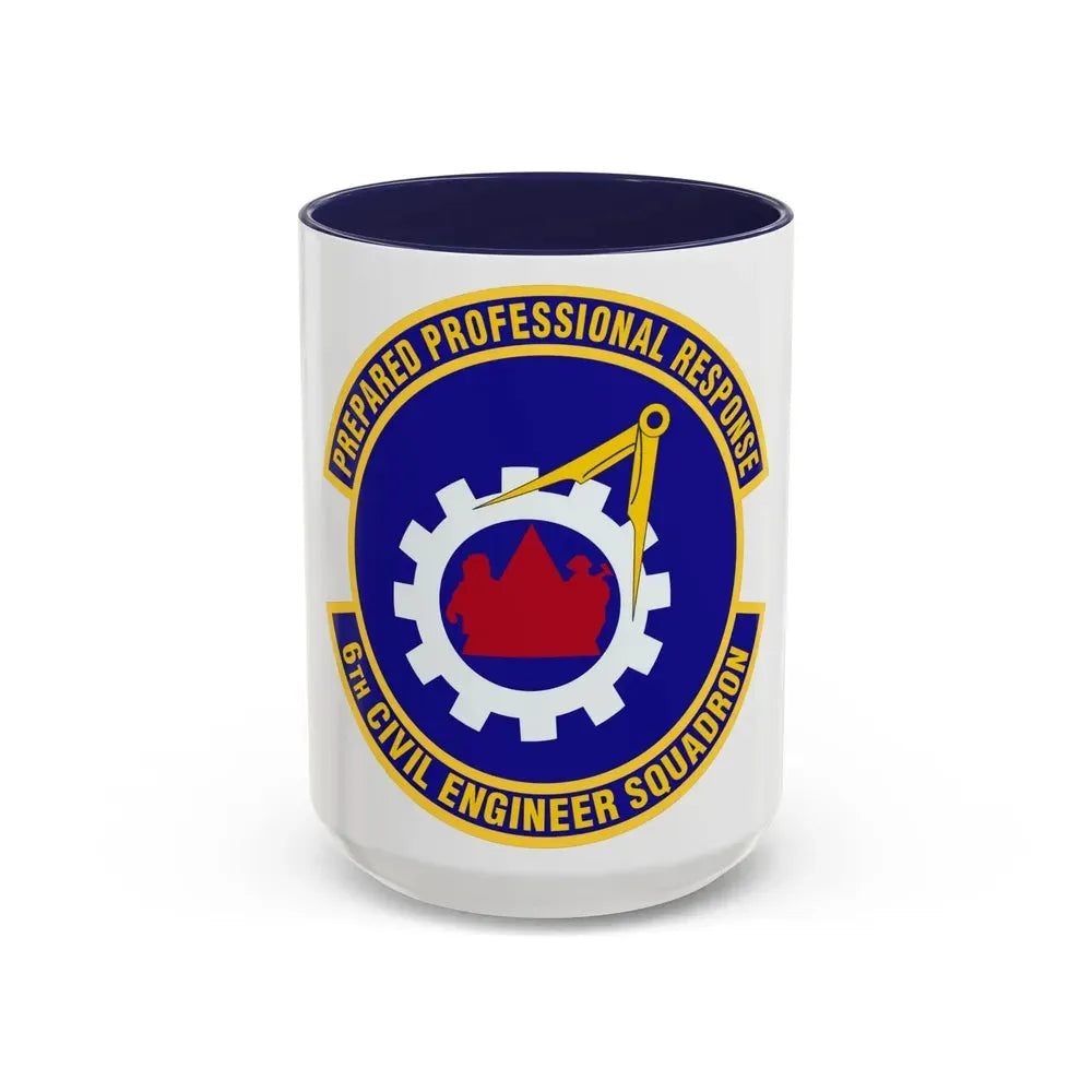 6th Civil Engineer Squadaron (U.S. Air Force) Accent Coffee Mug 15oz Navy - Go Mug Yourself