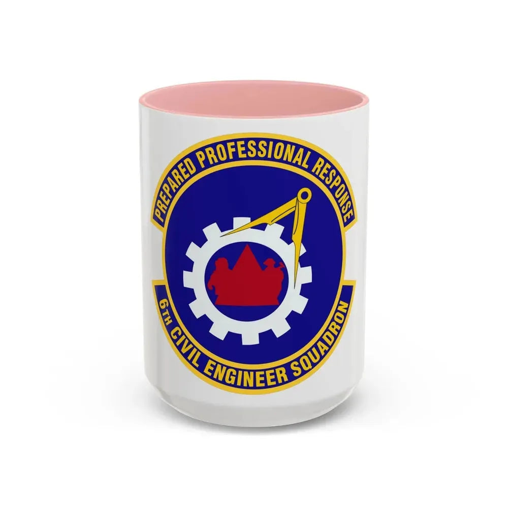 6th Civil Engineer Squadaron (U.S. Air Force) Accent Coffee Mug 15oz Pink - Go Mug Yourself
