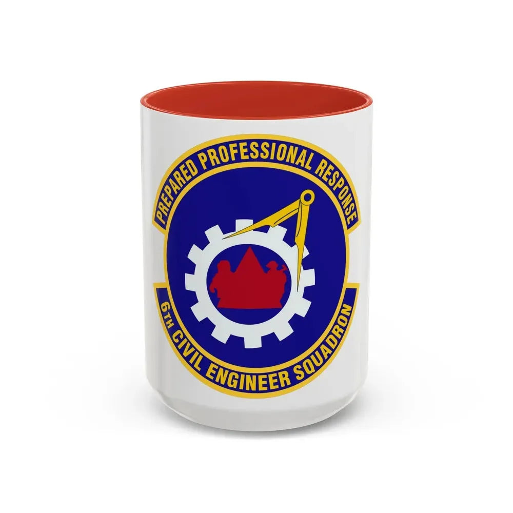 6th Civil Engineer Squadaron (U.S. Air Force) Accent Coffee Mug 15oz Red - Go Mug Yourself