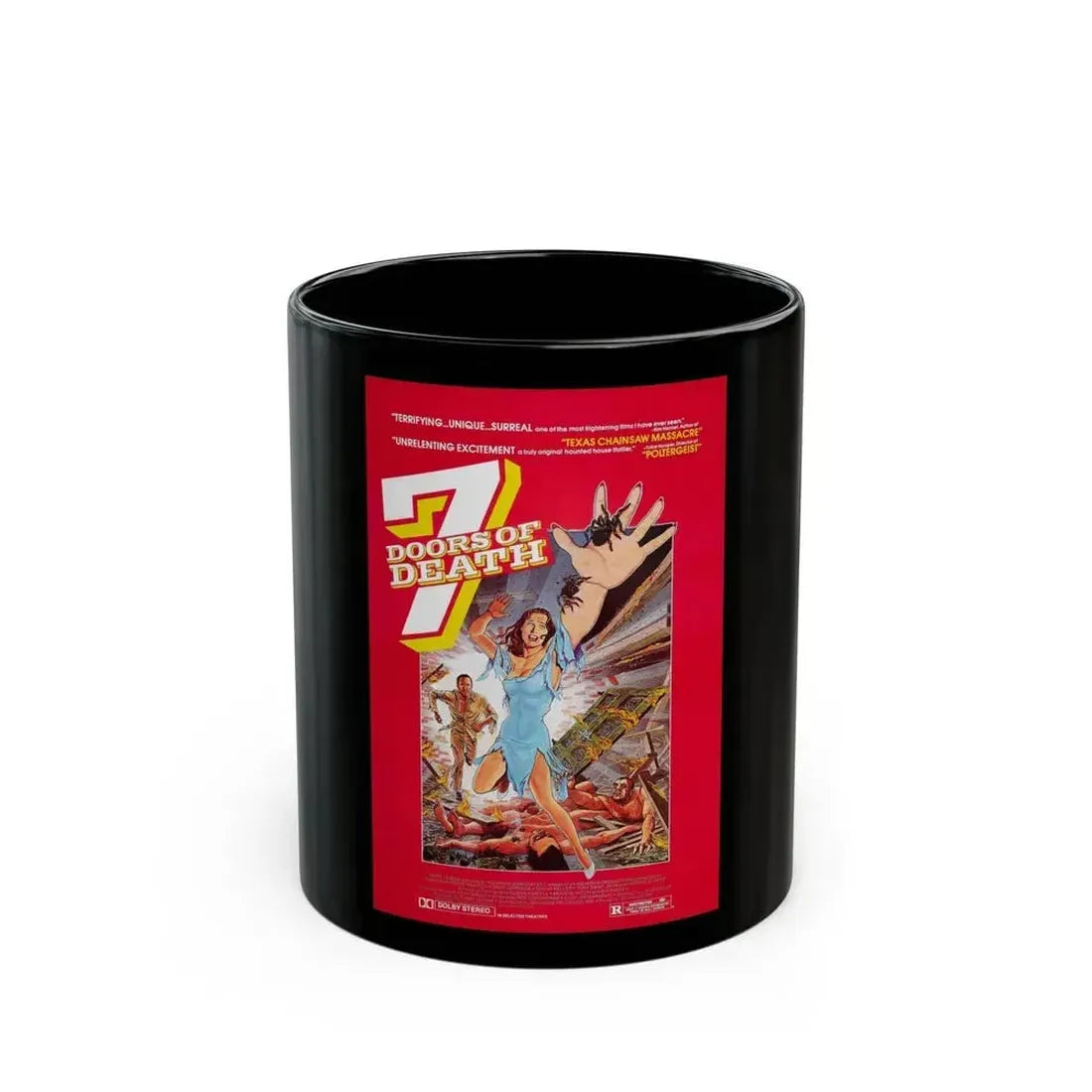 7 DOORS OF DEATH (THE BEYOND) 1981 Movie Poster - Black Coffee Mug 11oz - Go Mug Yourself