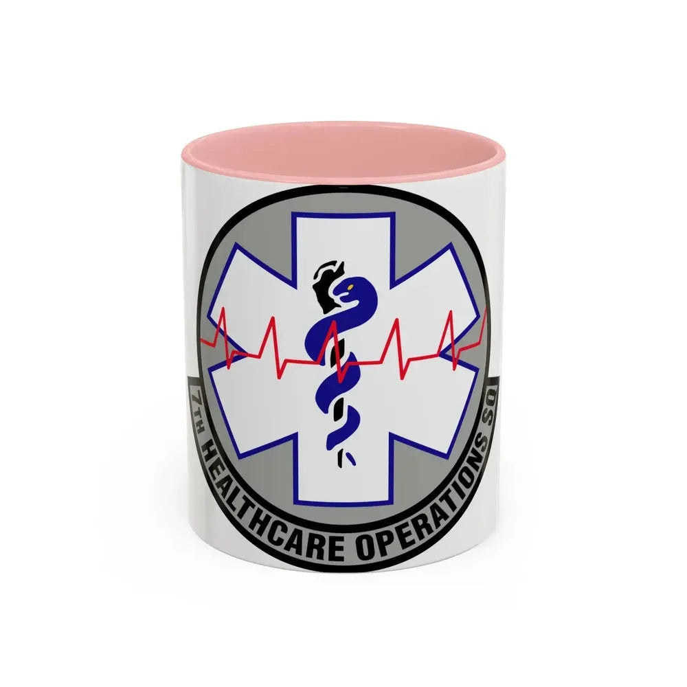 7 Healthcare Operations Squadron AFGSC (U.S. Air Force) Accent Coffee Mug 11oz Pink - Go Mug Yourself