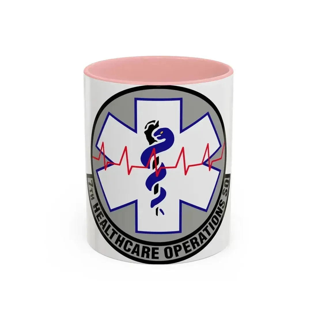 7 Healthcare Operations Squadron AFGSC (U.S. Air Force) Accent Coffee Mug 11oz Pink - Go Mug Yourself