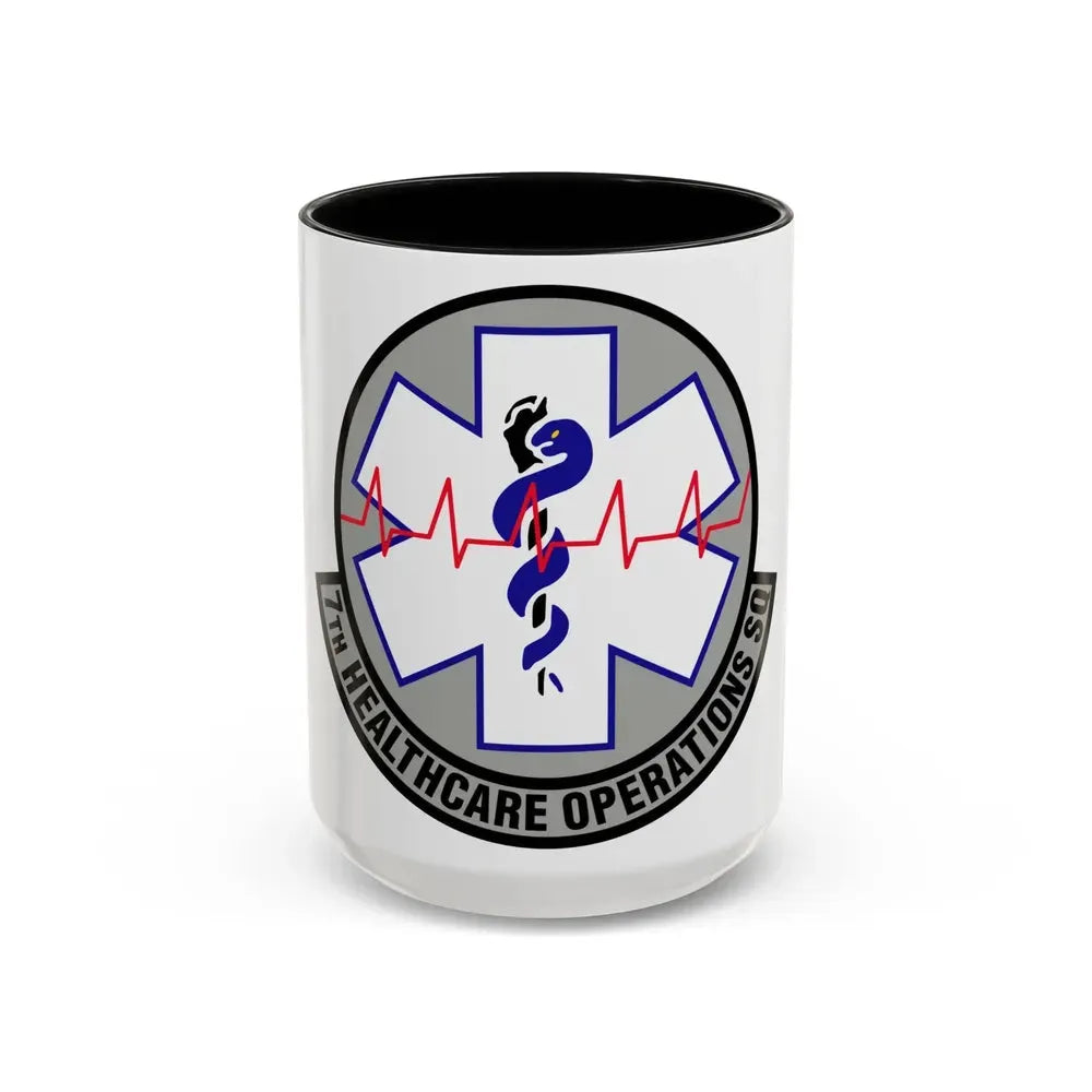 7 Healthcare Operations Squadron AFGSC (U.S. Air Force) Accent Coffee Mug 15oz Black - Go Mug Yourself