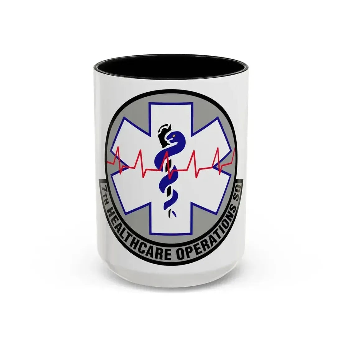 7 Healthcare Operations Squadron AFGSC (U.S. Air Force) Accent Coffee Mug 15oz Black - Go Mug Yourself