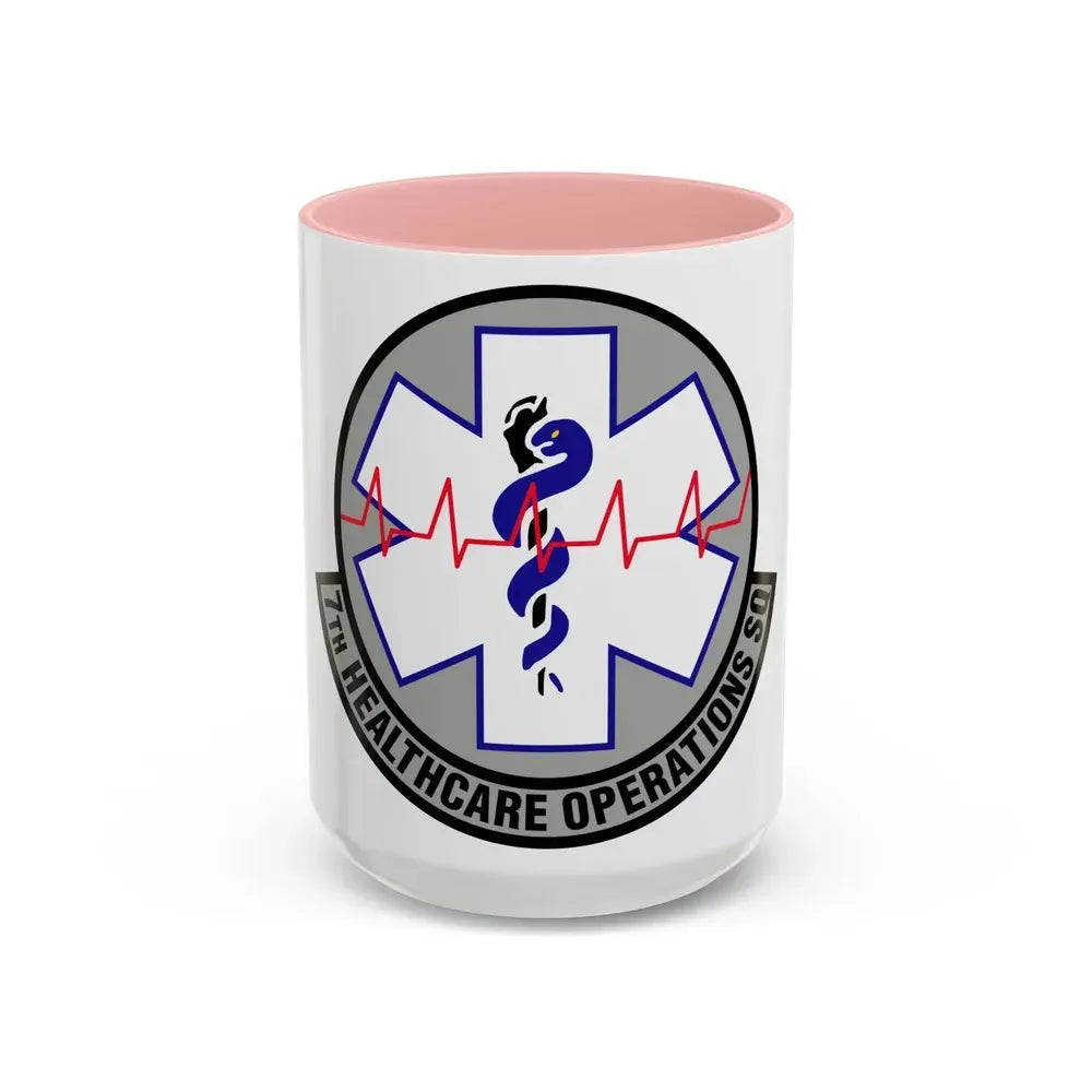 7 Healthcare Operations Squadron AFGSC (U.S. Air Force) Accent Coffee Mug 15oz Pink - Go Mug Yourself