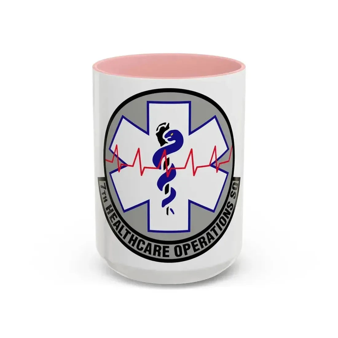 7 Healthcare Operations Squadron AFGSC (U.S. Air Force) Accent Coffee Mug 15oz Pink - Go Mug Yourself