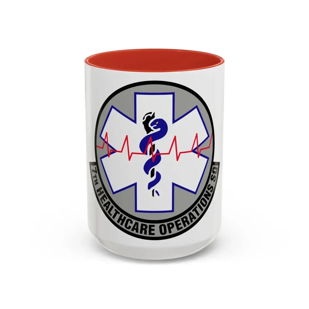 7 Healthcare Operations Squadron AFGSC (U.S. Air Force) Accent Coffee Mug 15oz Red - Go Mug Yourself
