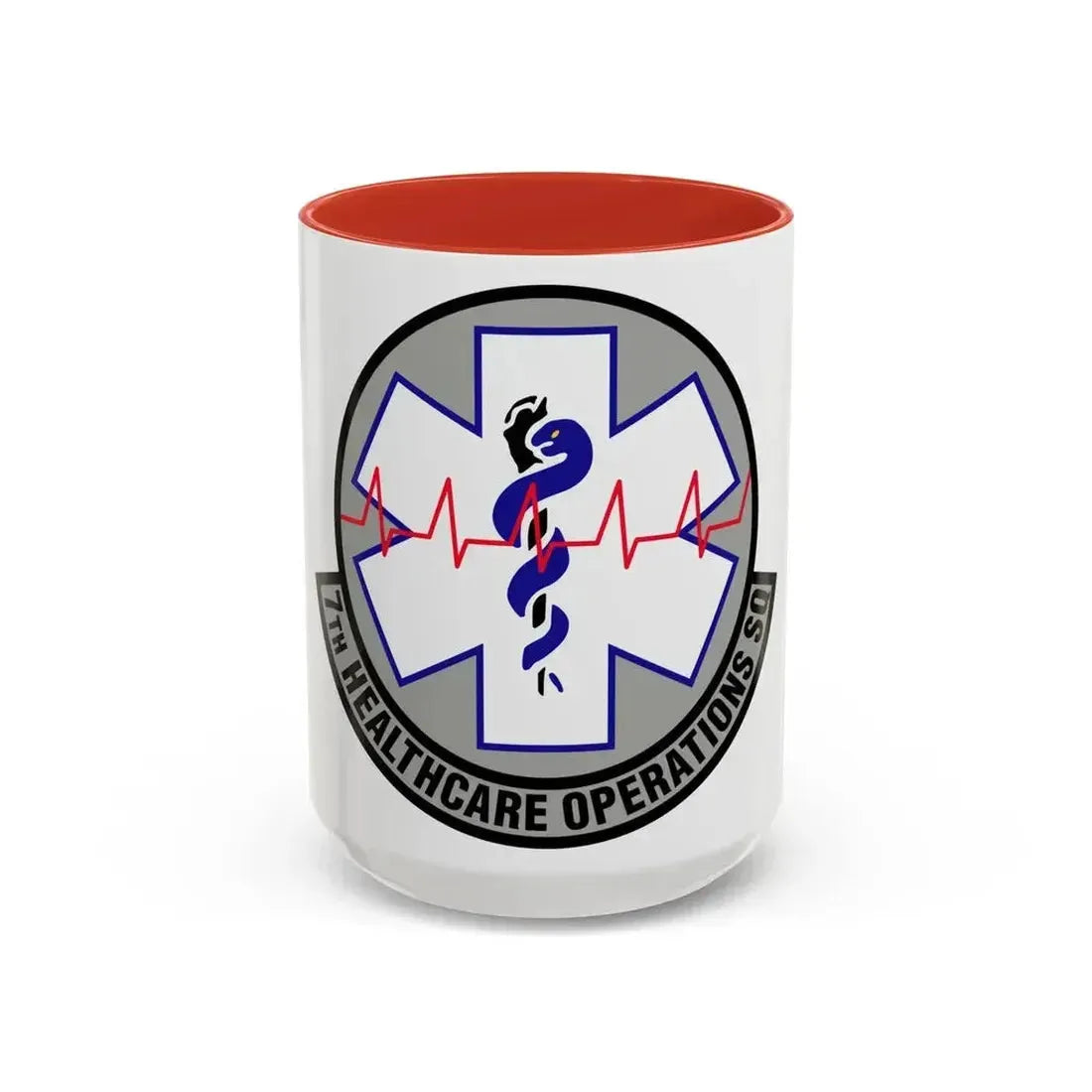 7 Healthcare Operations Squadron AFGSC (U.S. Air Force) Accent Coffee Mug 15oz Red - Go Mug Yourself