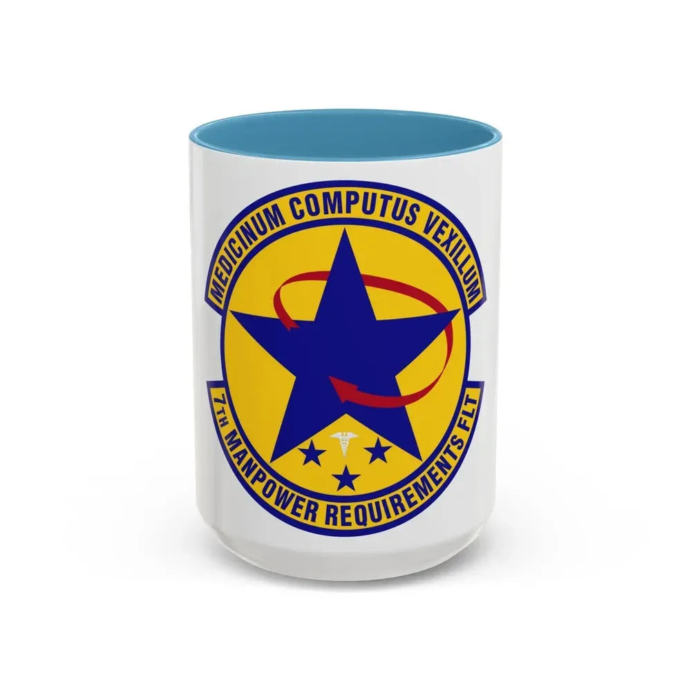 7 Manpower Requirements Flight AFMA (U.S. Air Force) Accent Coffee Mug 15oz Light Blue - Go Mug Yourself