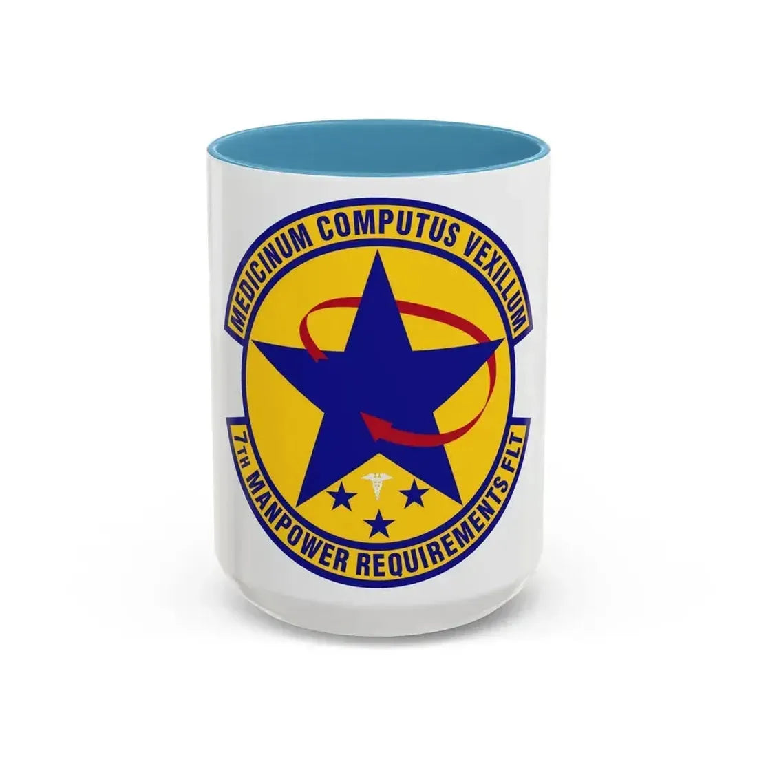 7 Manpower Requirements Flight AFMA (U.S. Air Force) Accent Coffee Mug 15oz Light Blue - Go Mug Yourself