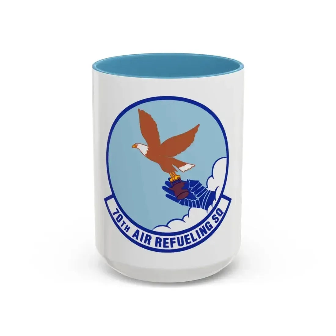 70 Air Refueling Squadron AFRC (U.S. Air Force) Accent Coffee Mug 15oz Light Blue - Go Mug Yourself