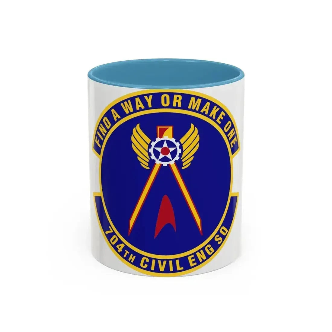 704th Civil Engineer Squadron (U.S. Air Force) Accent Coffee Mug 11oz Light Blue - Go Mug Yourself