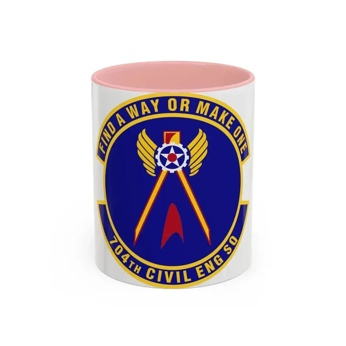 704th Civil Engineer Squadron (U.S. Air Force) Accent Coffee Mug 11oz Pink - Go Mug Yourself
