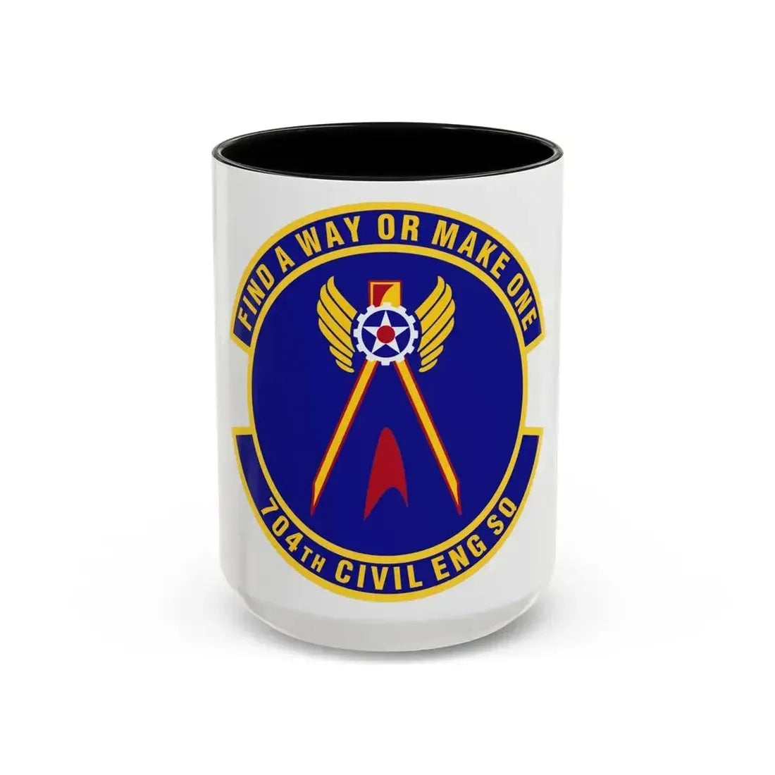 704th Civil Engineer Squadron (U.S. Air Force) Accent Coffee Mug 15oz Black - Go Mug Yourself
