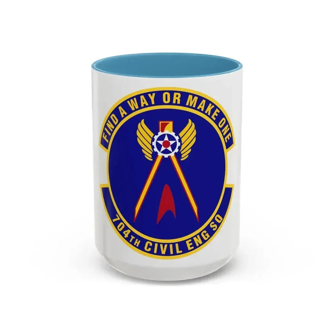 704th Civil Engineer Squadron (U.S. Air Force) Accent Coffee Mug 15oz Light Blue - Go Mug Yourself