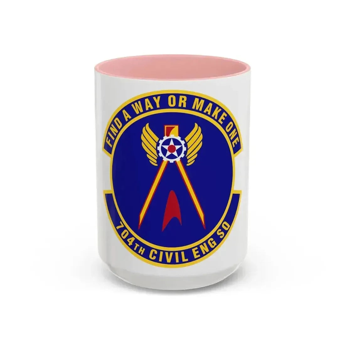 704th Civil Engineer Squadron (U.S. Air Force) Accent Coffee Mug 15oz Pink - Go Mug Yourself