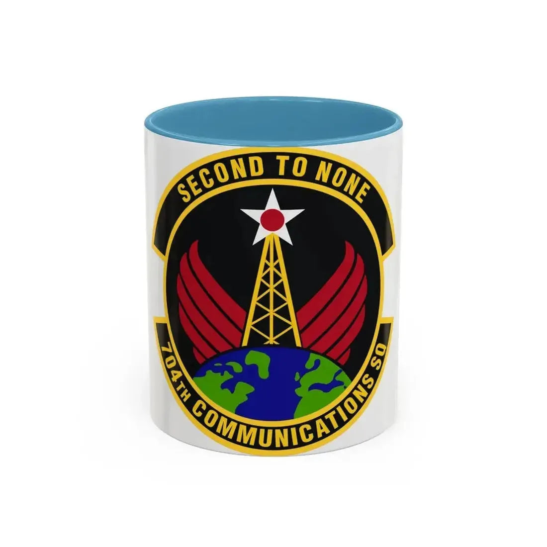 704th Communications Squadron (U.S. Air Force) Accent Coffee Mug 11oz Light Blue - Go Mug Yourself