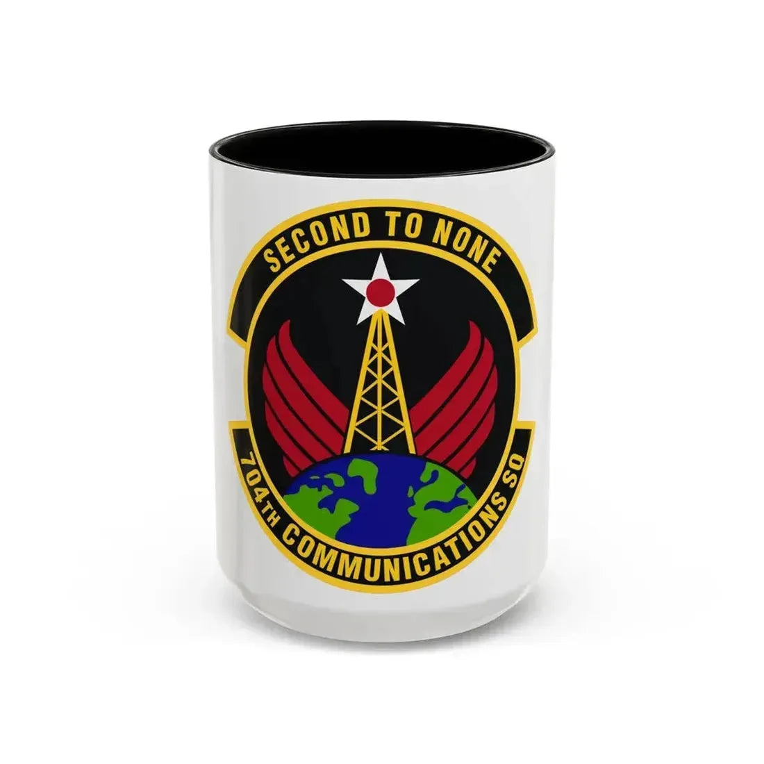 704th Communications Squadron (U.S. Air Force) Accent Coffee Mug 15oz Black - Go Mug Yourself