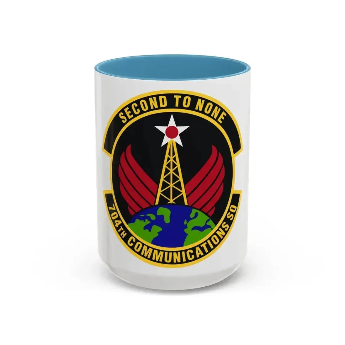 704th Communications Squadron (U.S. Air Force) Accent Coffee Mug 15oz Light Blue - Go Mug Yourself