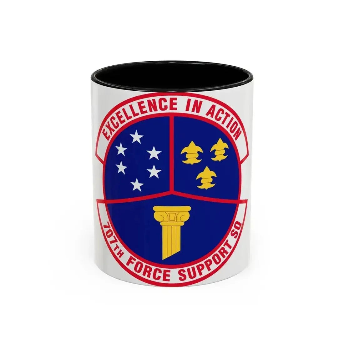 707 Force Support Squadron AFISRA (U.S. Air Force) Accent Coffee Mug 11oz Black - Go Mug Yourself