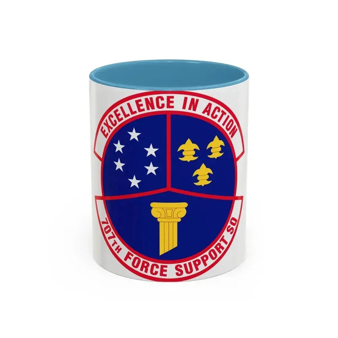 707 Force Support Squadron AFISRA (U.S. Air Force) Accent Coffee Mug 11oz Light Blue - Go Mug Yourself